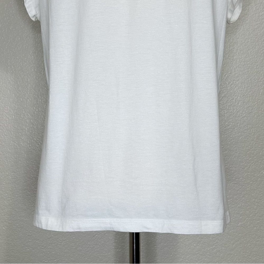 Chico’s Zenergy White Black Rhinestones Short Sleeves Top - Picture 7 of 12